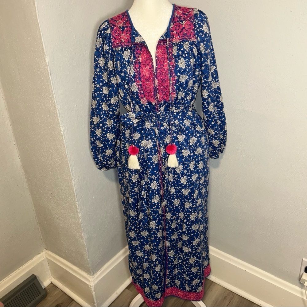 J. Crew Blue and Pink boho Floral Maxi Dress - Picture 3 of 7